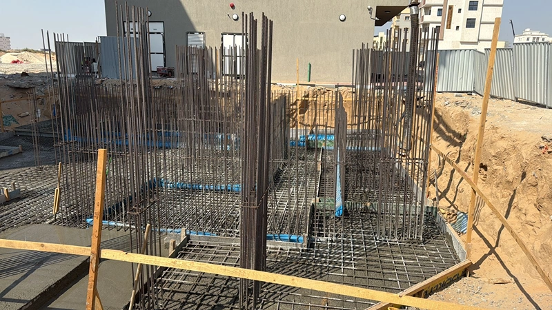 Structural works on G+3+R residential building in Aalia, Ajman